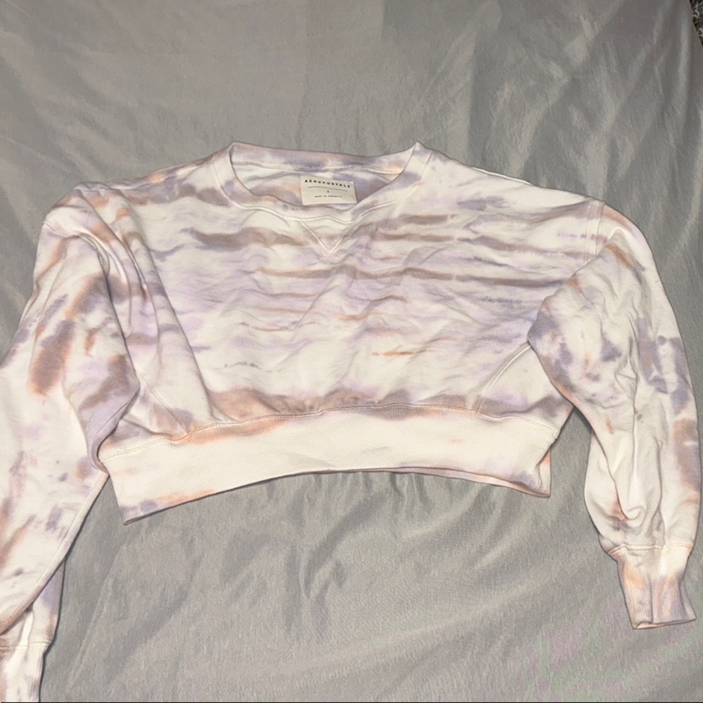 Aeropostale Purple Pink Cropped Boxy Hoodie